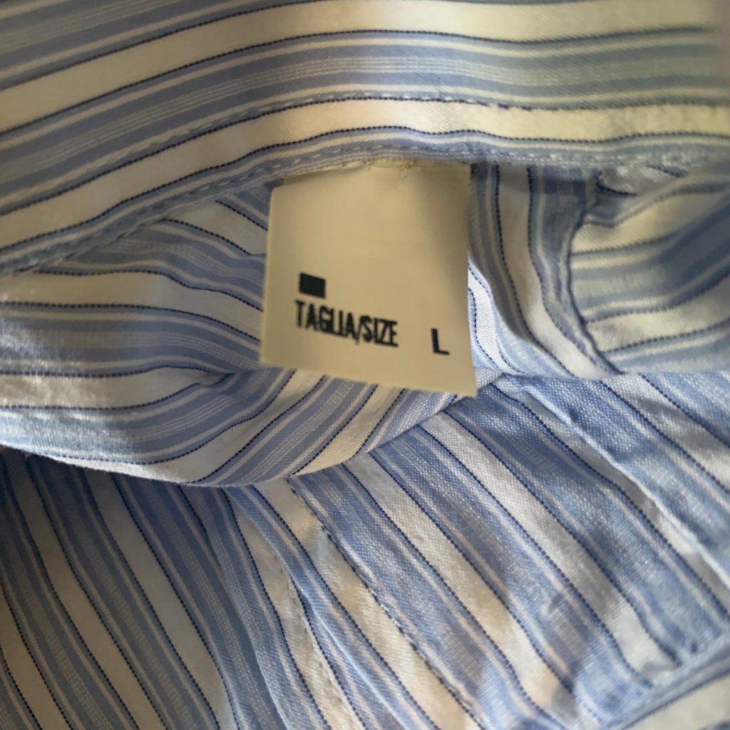 United Colors Of Benneton Stripe Button Shirt Large-Euc — image 5 of 5